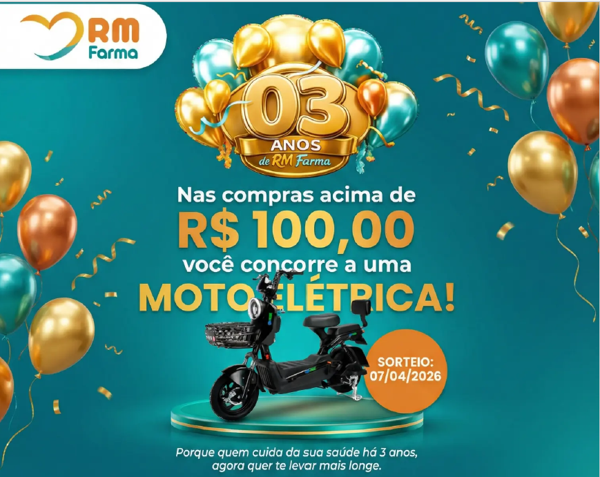 Promoção 3 Anos RM Farma